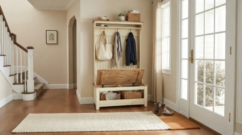 Hall Tree with Drawers