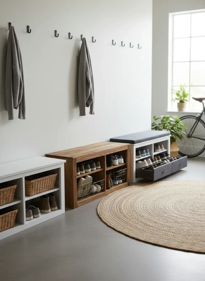 Professional SEO visualization for 10 Best Mudroom Benches with Shoe Storage for a Clutter-Free Entryway