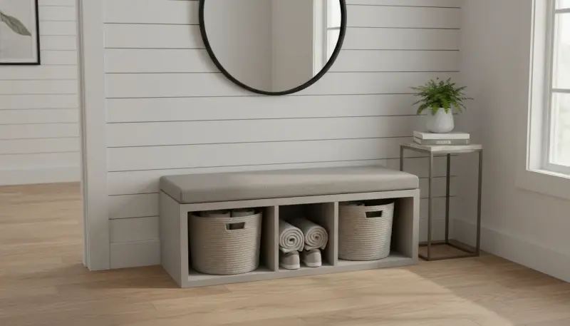 10 Compact Storage Benches for Tiny Foyers