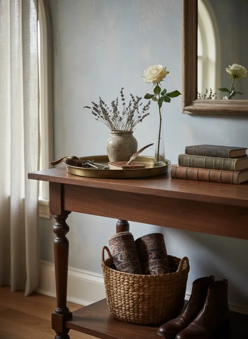 Professional SEO visualization for 15 Timeless Vintage Entryway Table Ideas for a Stunning First Impression
