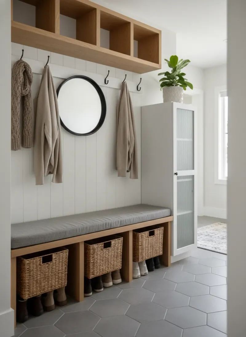 Professional SEO visualization for 7 Best Small Mudroom Bench and Storage Solutions for Narrow Entryways