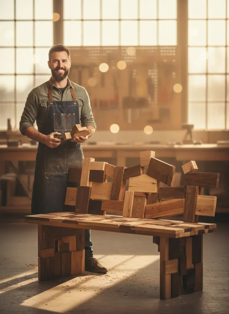 Professional SEO visualization for How to Build a Stunning Bench Using Only Your Scrap Wood Offcuts