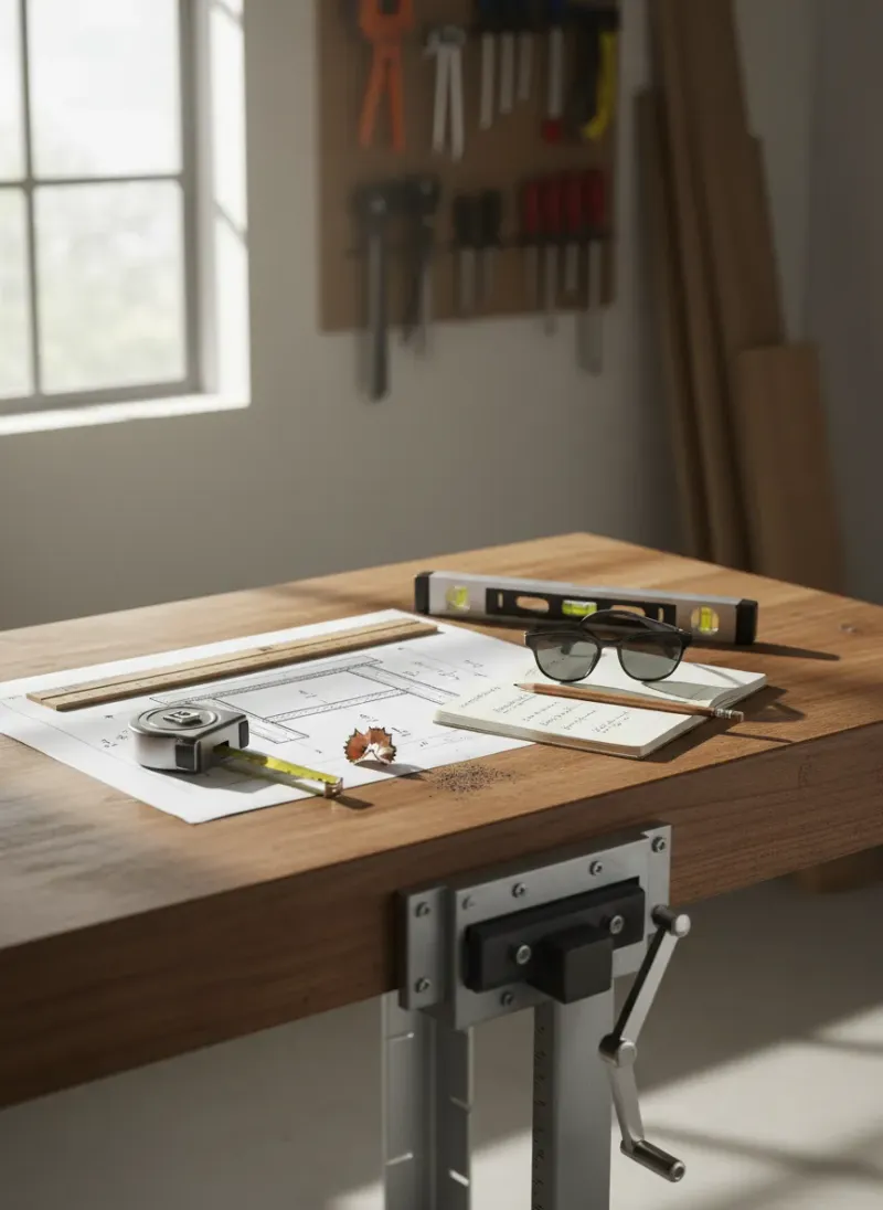 Professional SEO visualization for How to Calculate the Perfect Workbench Height for Your Shop