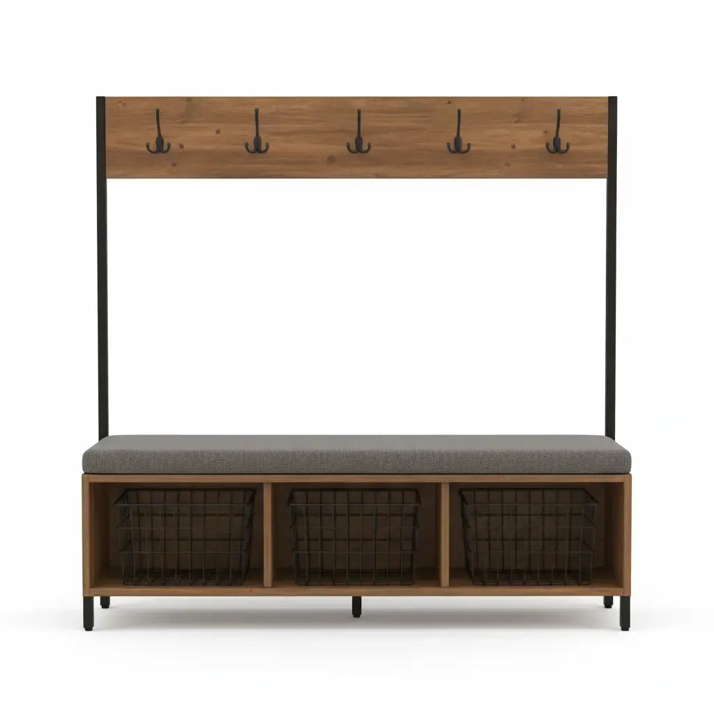 Walker Edison Grey Wash Hall Tree