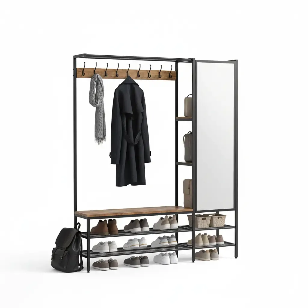 VASAGLE Hall Tree with Bench and Coat Rack