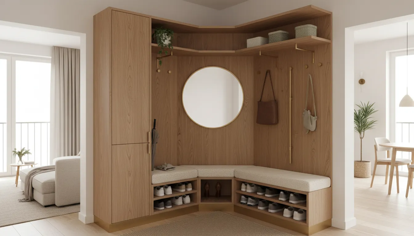 Corner Entryway Storage Solutions