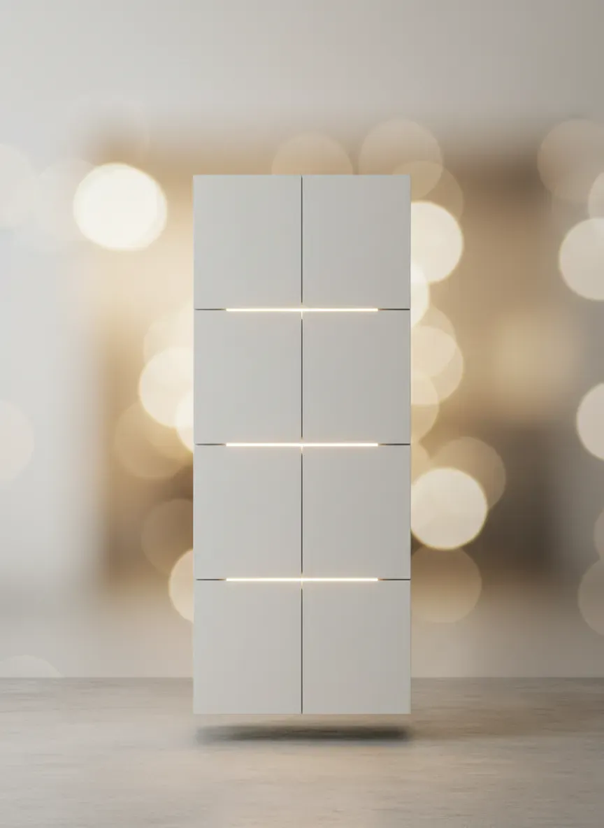 Modern minimalist locker design with integrated lighting