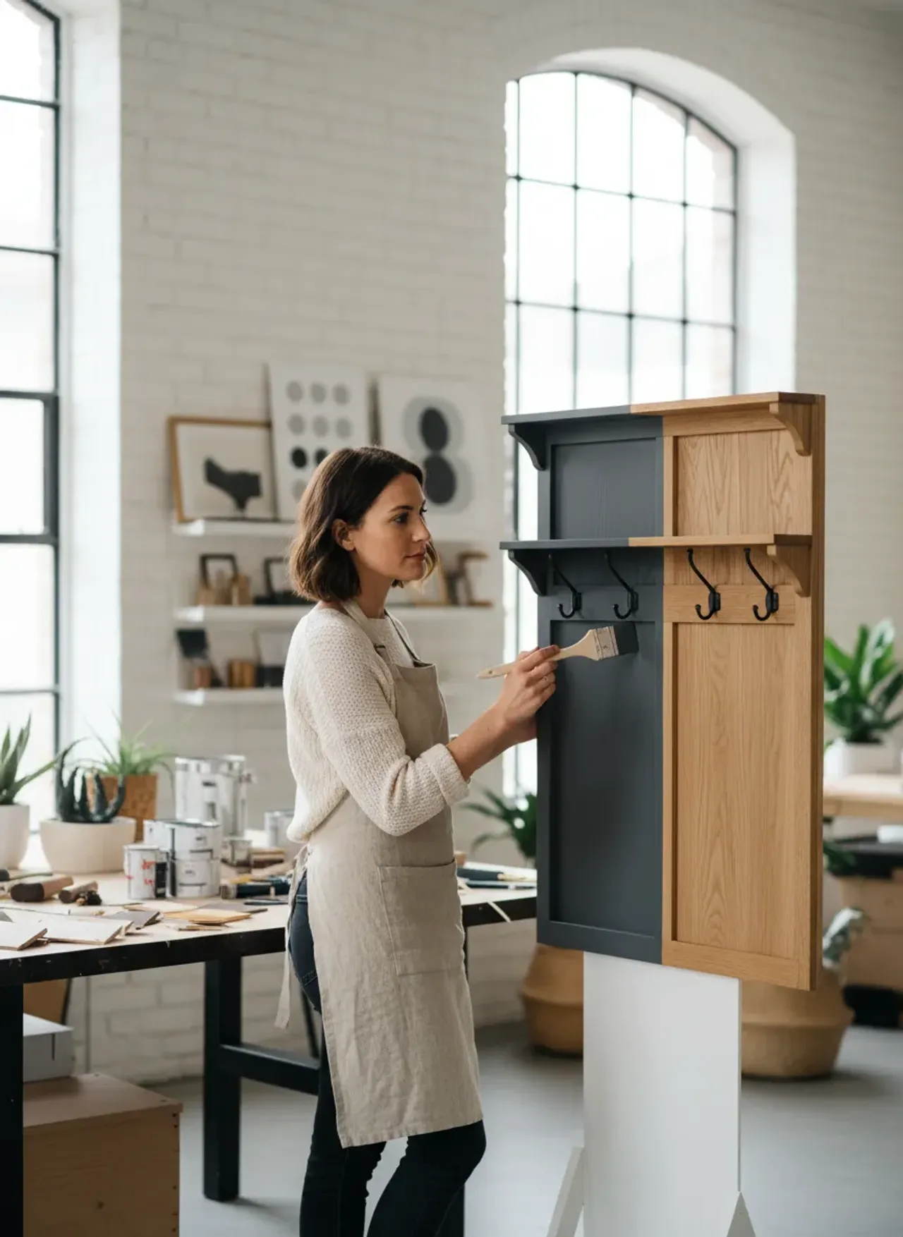 Professional SEO visualization for Customizing Your Entryway Racks: Painting, Staining, and Personalizing Wall Units