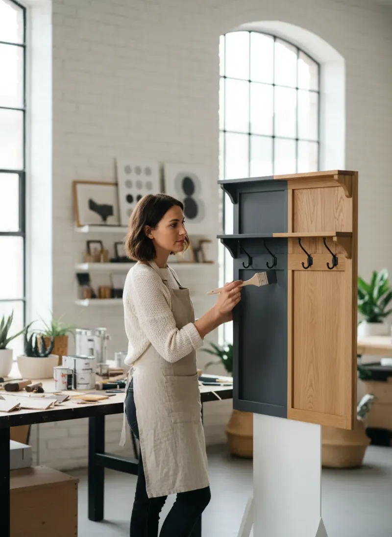 Professional SEO visualization for Customizing Your Entryway Racks: Painting, Staining, and Personalizing Wall Units