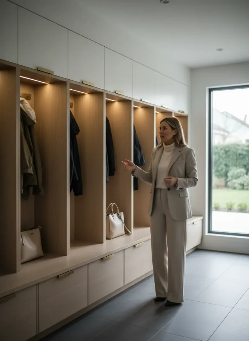 Professional SEO visualization for How Deep Should Mudroom Lockers Be? 2026 Trends in Stepped-Depth Design