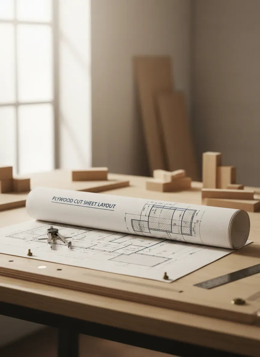 Detailed diagram of plywood cut sheet layout