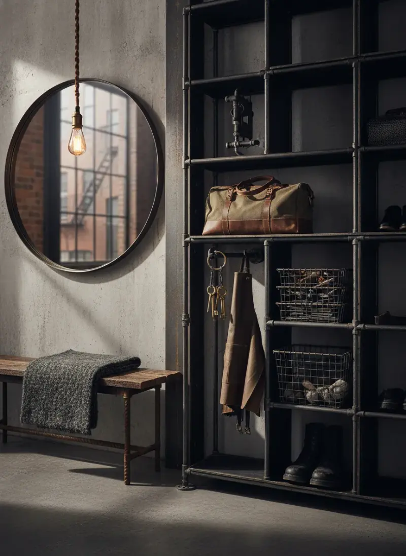 Edgy Industrial Mudrooms