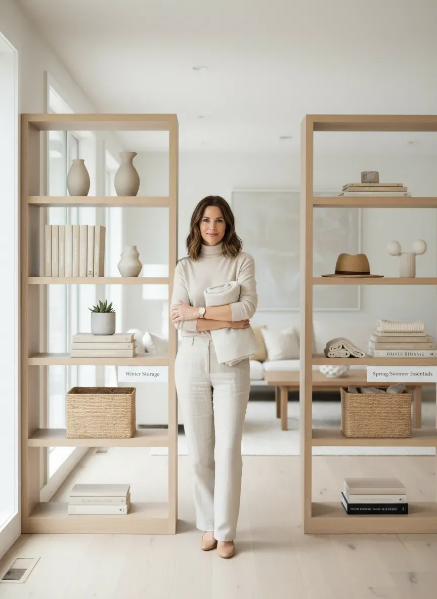 Seasonal rotation system showing clear and uncluttered spaces