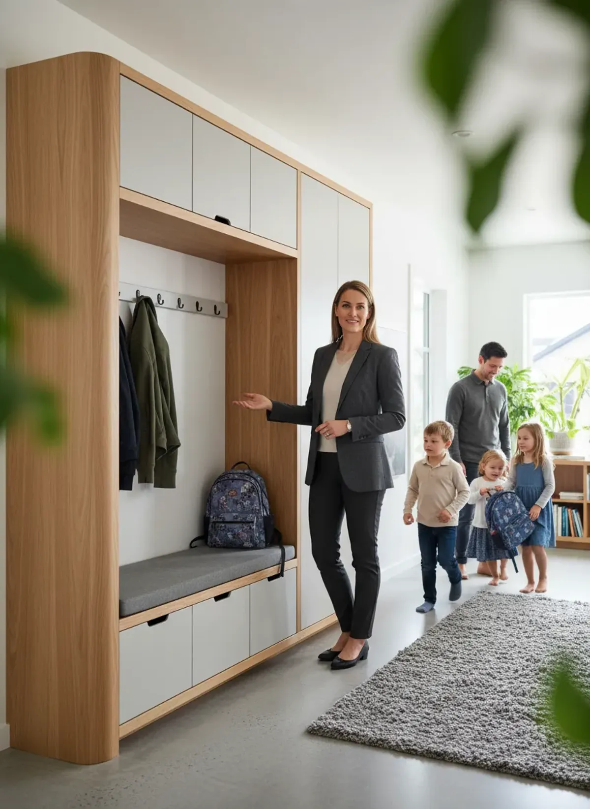 Ergonomic Design: Ensuring Smooth Traffic Flow Around Built-In Entryway Organization