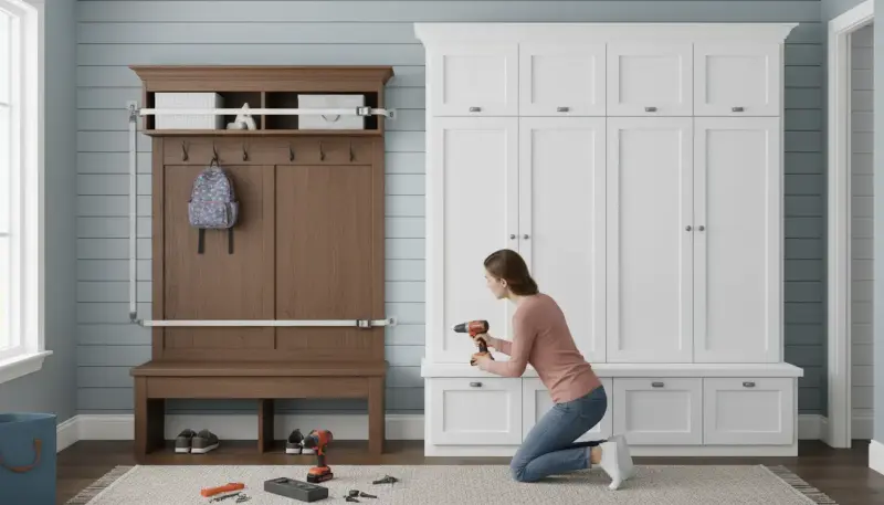 Safety Tips: Securing Hall Trees & Mudroom Lockers