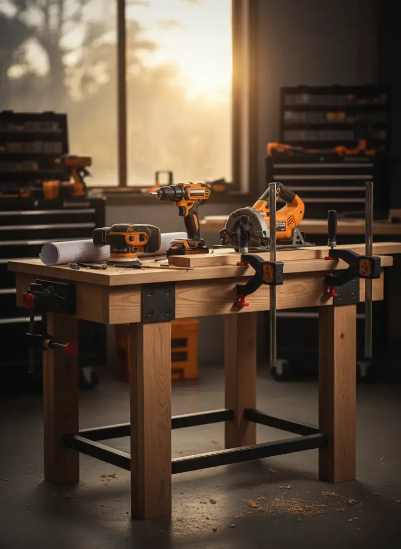 Fast and Sturdy: How to Build a Power Tool Workbench in a...