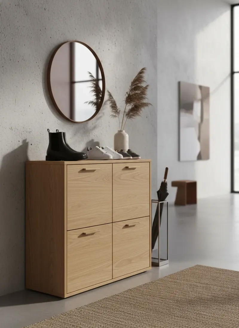 Professional SEO visualization for foyer shoe cabinet