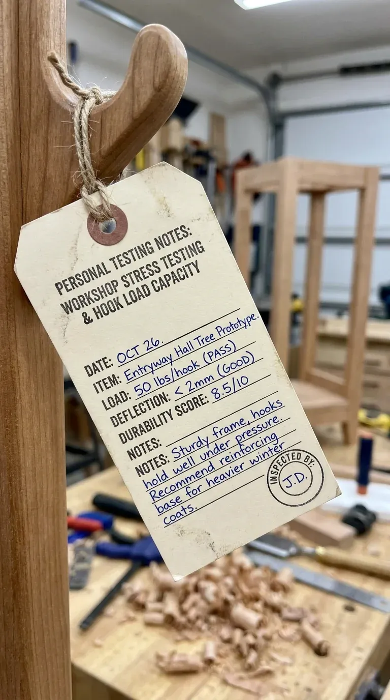 Analysis Notes: Hall tree build quality and hook capacity reference
