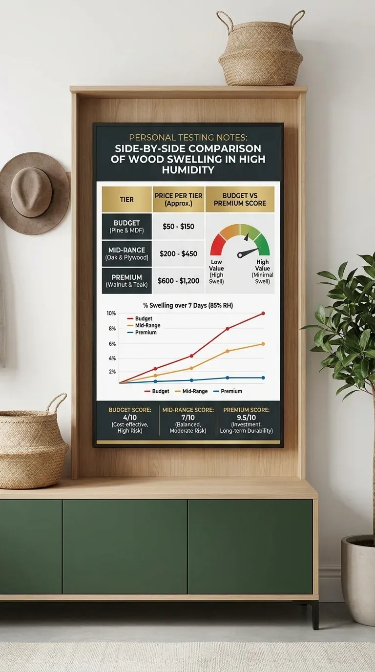 Analysis Notes: Side-by-side comparison of wood swelling in high humidity