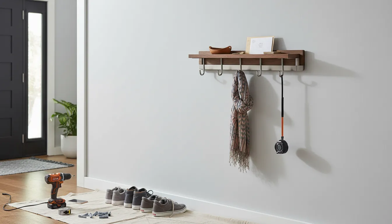 How to Install Wall-mounted Entryway Racks Securely on Dr...
