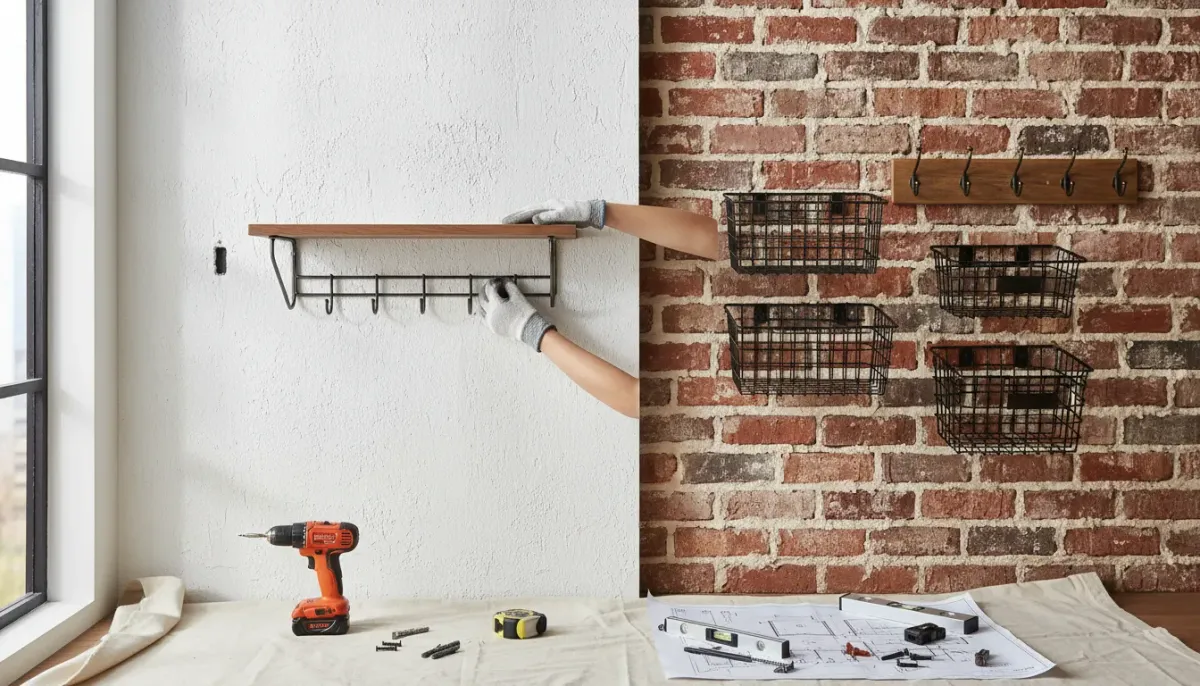 How to Properly Mount Entryway Organizers on Plaster or Brick Walls