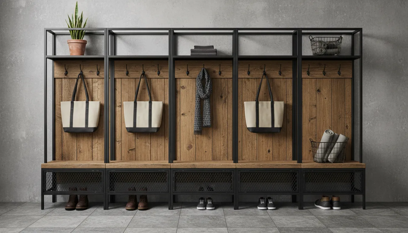 Industrial Chic Mudroom Lockers