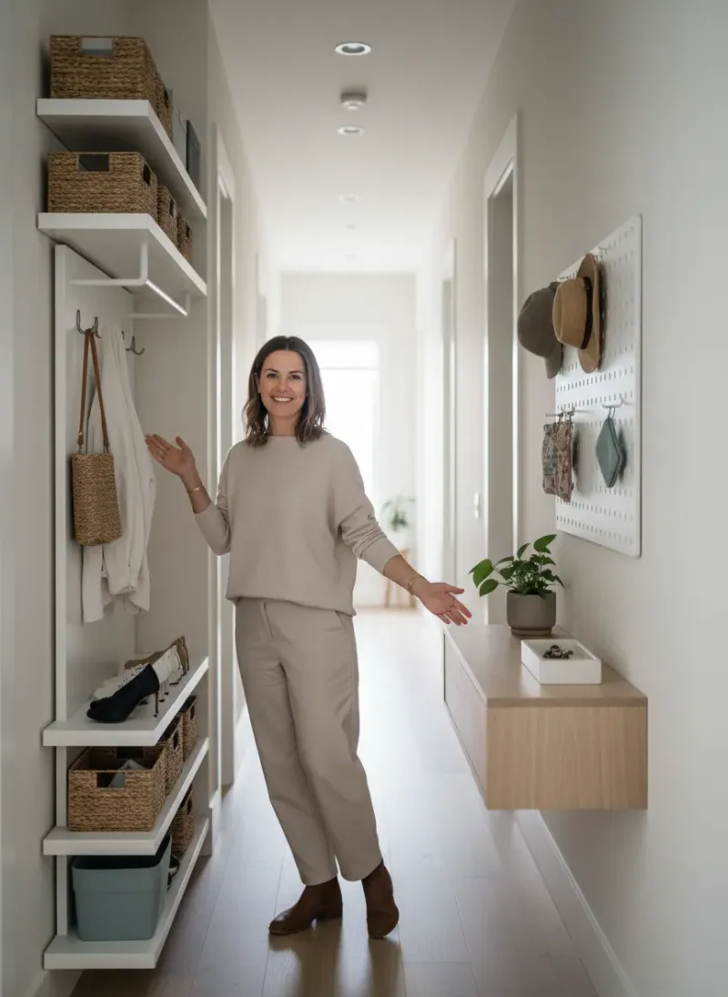 Professional SEO visualization for Maximizing Storage in Narrow Hallways: Slim DIY Entryway Organization Ideas