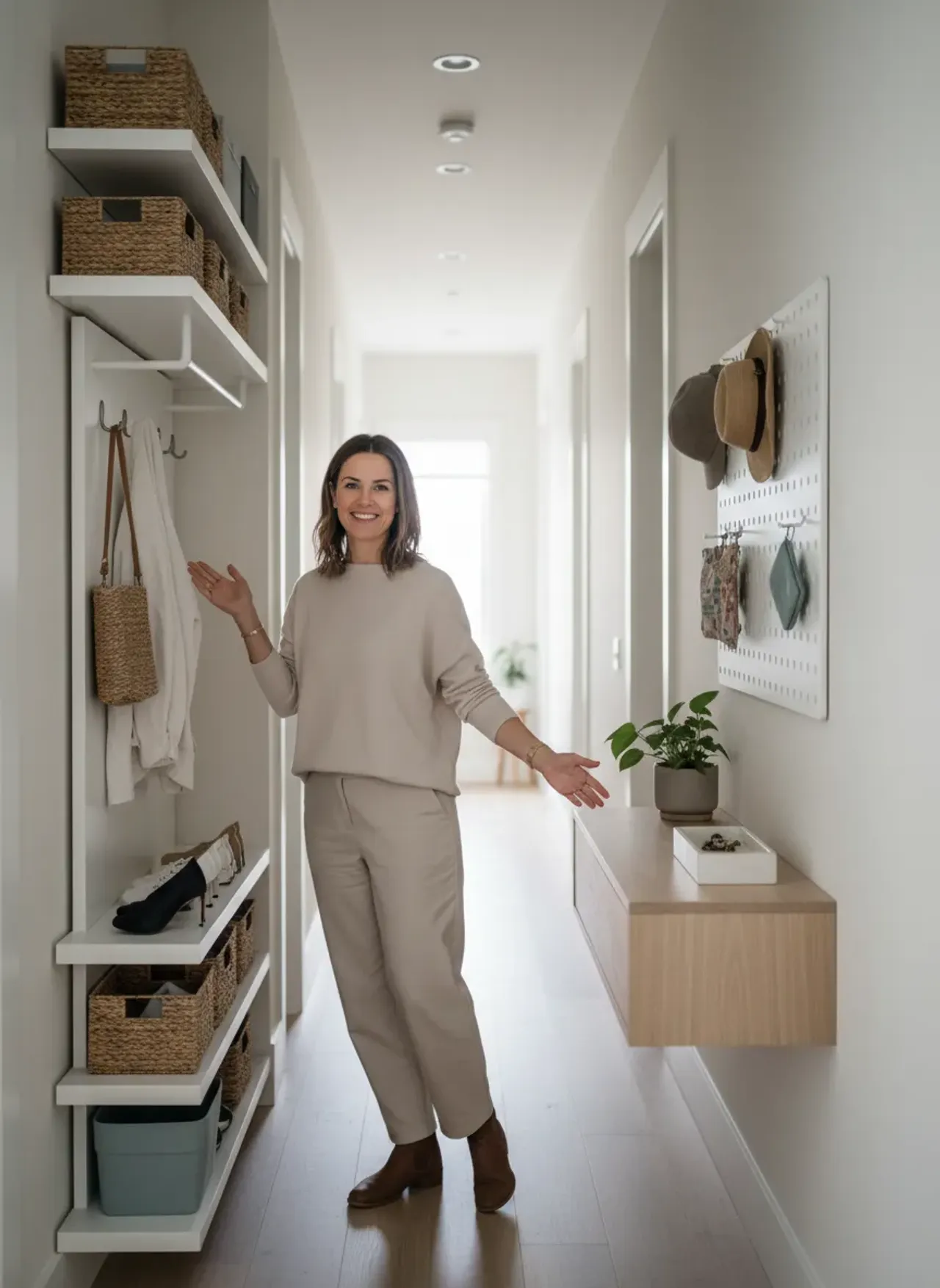 Professional SEO visualization for Maximizing Storage in Narrow Hallways: Slim DIY Entryway Organization Ideas