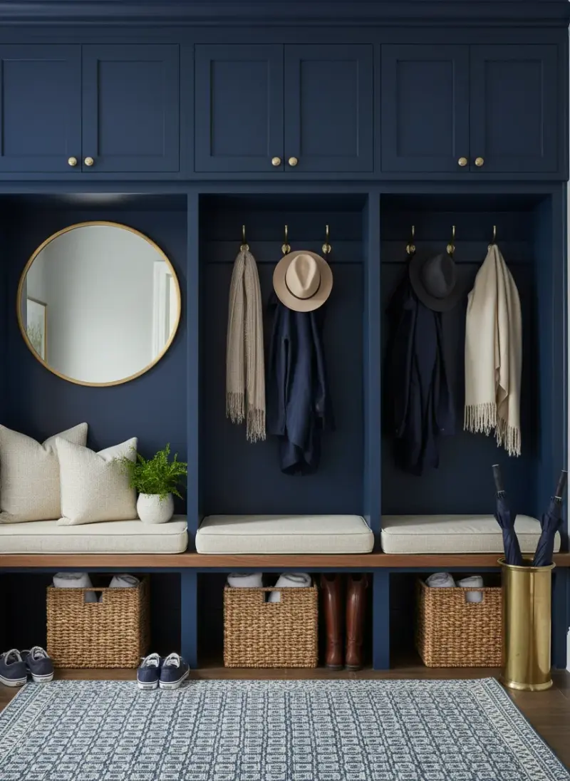 Navy Blue Mudroom Ideas