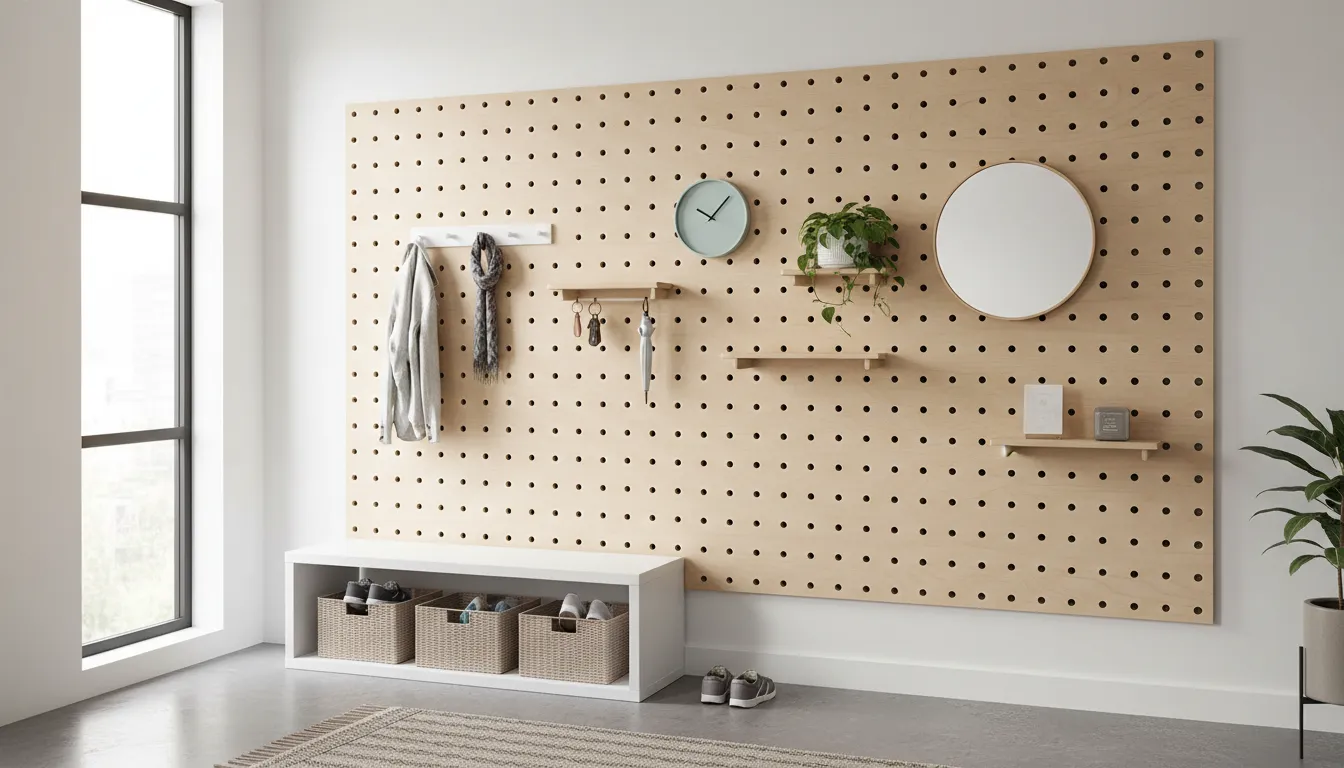 Entryway Pegboard: Customizable Pegboard Entryway Organizer Ideas & Kits
