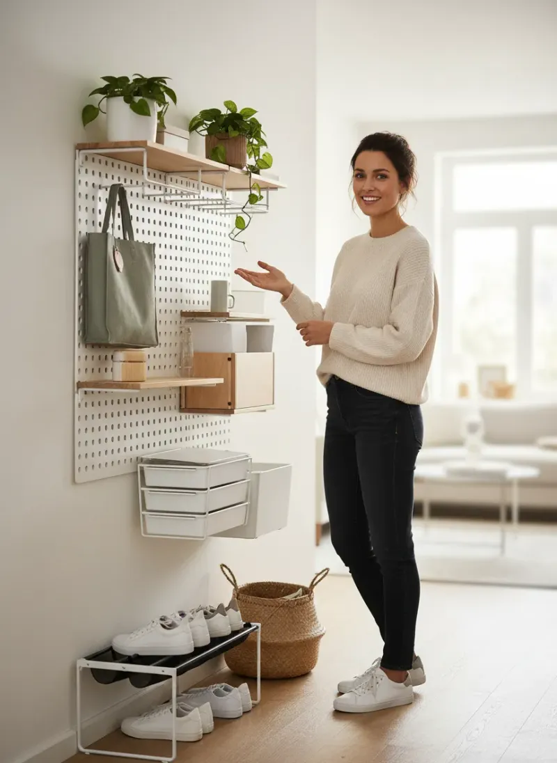 Professional SEO visualization for Removable DIY Entryway Organization Solutions for Renters