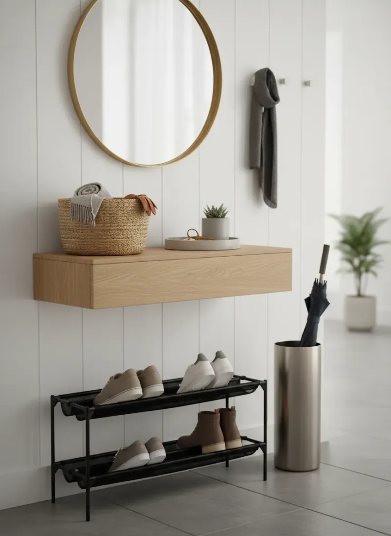 Professional SEO visualization for small entryway storage