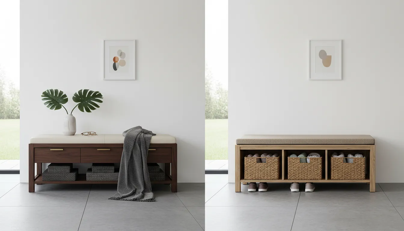 Splurge or Save? Entryway Storage Bench Vs. Console Table & Wood Bench Comparison