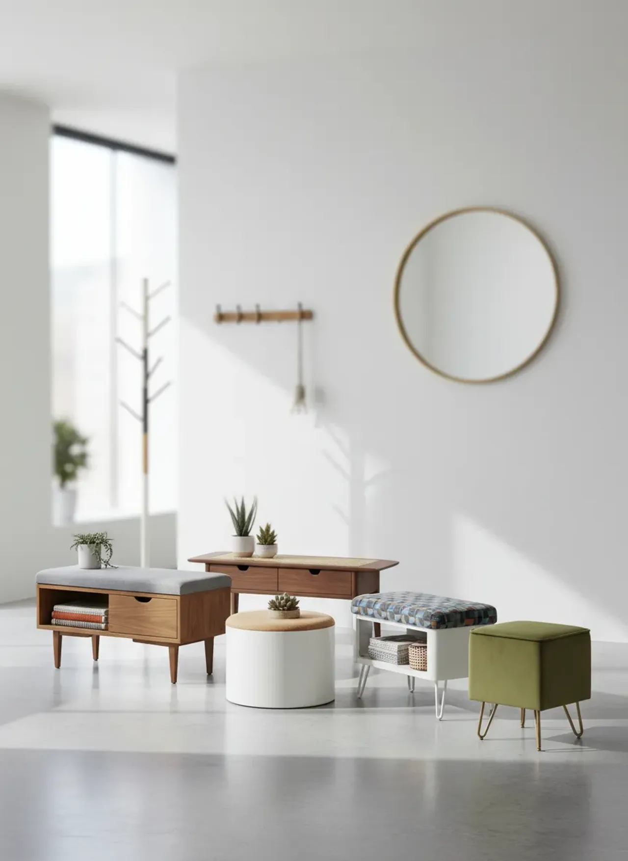 Professional SEO visualization for Top 5 MCM Entryway Benches for Small Spaces: Style Meets Storage Functionality